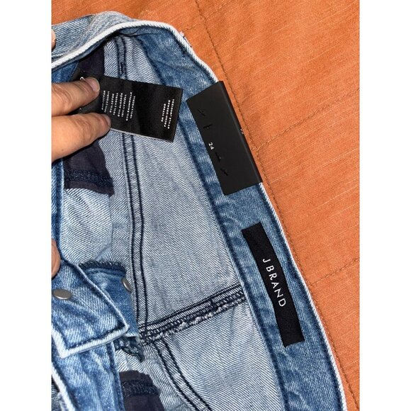 NWT J Brand Wynne High-Rise Straight Crop Jeans Size 24 Blue  Raw Hem - Picture 13 of 15